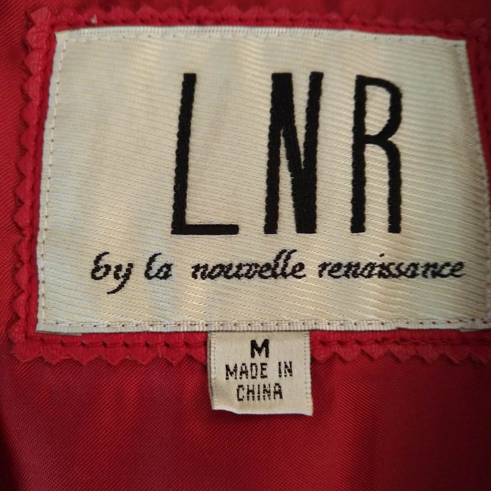 Red Leather Jacket / Blazer -(size M)-LNR - La Nouvelle Renaissance LNR Vintage